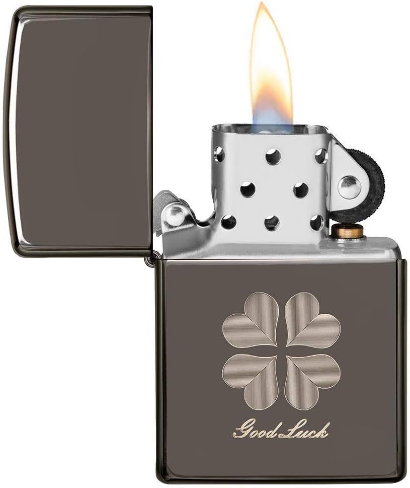 Zippo Feuerzeug Clover Black Ice, Black Ice