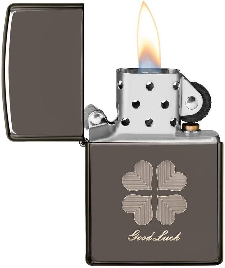 Zippo Feuerzeug Clover Black Ice, Black Ice