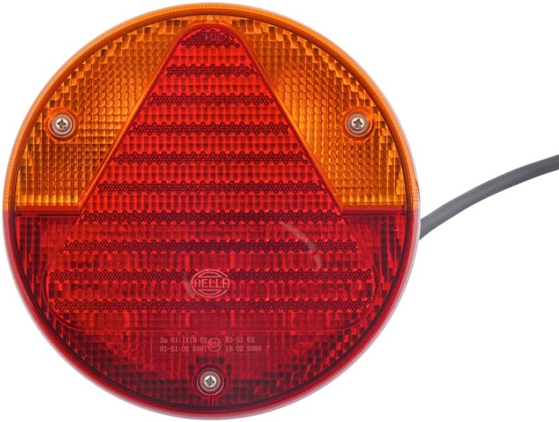HELLA - Heckleuchte - Hybrid - 12V - Anbau/geschraubt - Lichtscheibenfarbe: rot/gelb - LED-Lichtfarb