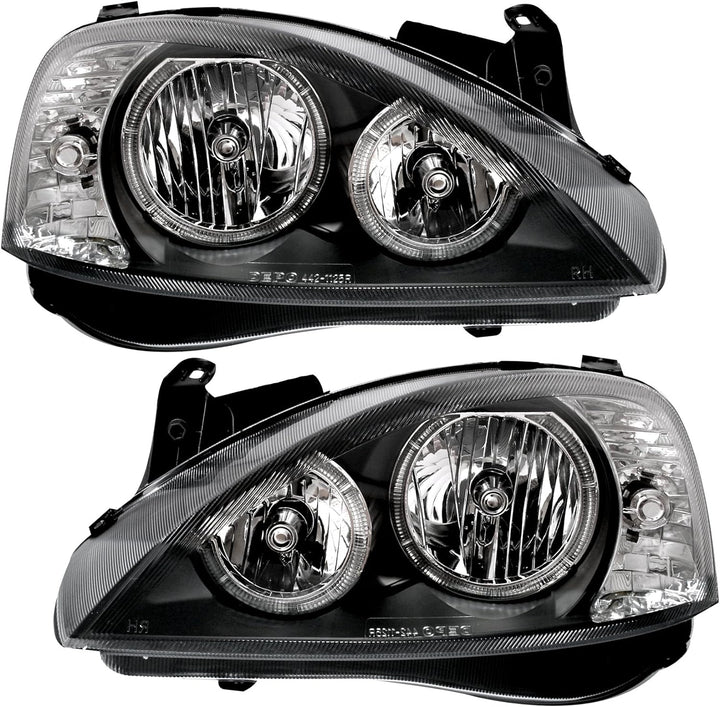 AD Tuning GmbH & Co. KG DEPO Angel Eyes Scheinwerfer Klarglas Schwarz mit Standlichtringe