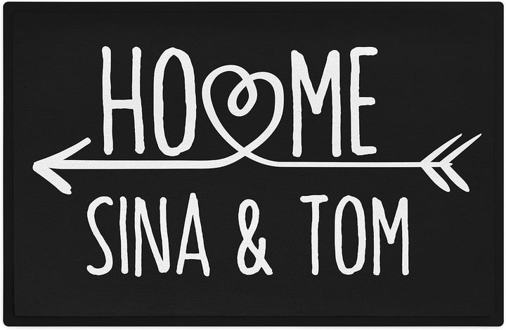Trendation - Personalisierte Fussmatte Home Familie Willkommen Wunschnamen Fussmatte 60x40 cm