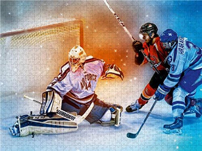 CALVENDO Puzzle Eishockey - Fight 1000 Teile Lege-Grösse 64 x 48 cm Foto-Puzzle Bild von Peter Roder