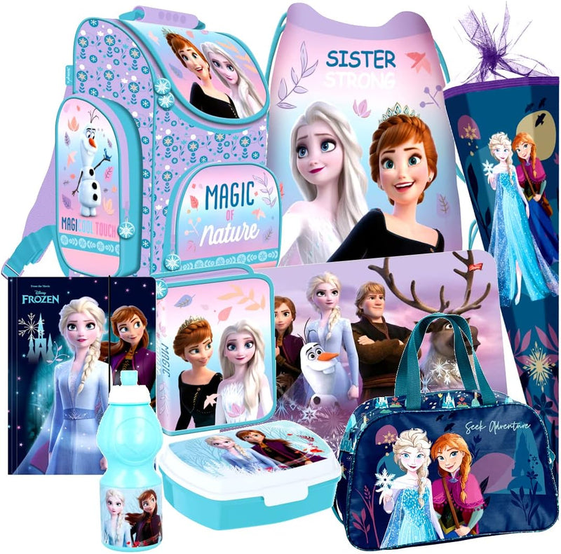 Disney Frozen Eiskönigin Anna Elsa 9 Teile Set Schulranzen Ranzen Prinzessin Schultüte 85 cm Tornist