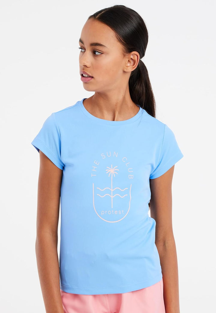 PROTEST Girls Rashguard Short Sleeve PRTJOY JR UPF 50 Protection Havasublue 176, Havasublue 176
