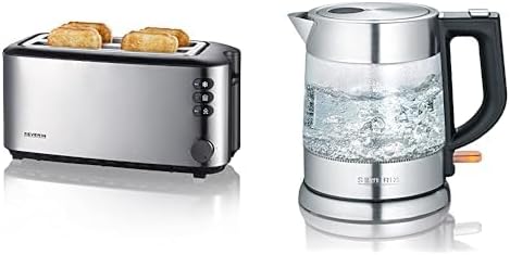 SEVERIN AT 2509 Automatik-Toaster (1.400 W, 2 Langschlitzkammern, für bis zu 4 Brotscheiben) Edelsta