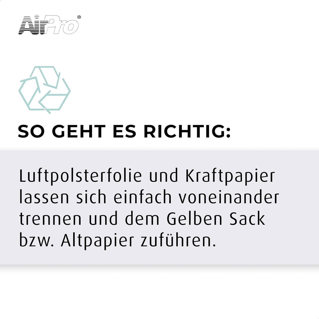 AirPro Luftpolstertasche W17 (100 Stück), haftklebende Versandtaschen ohne Fenster, federleichte Ver