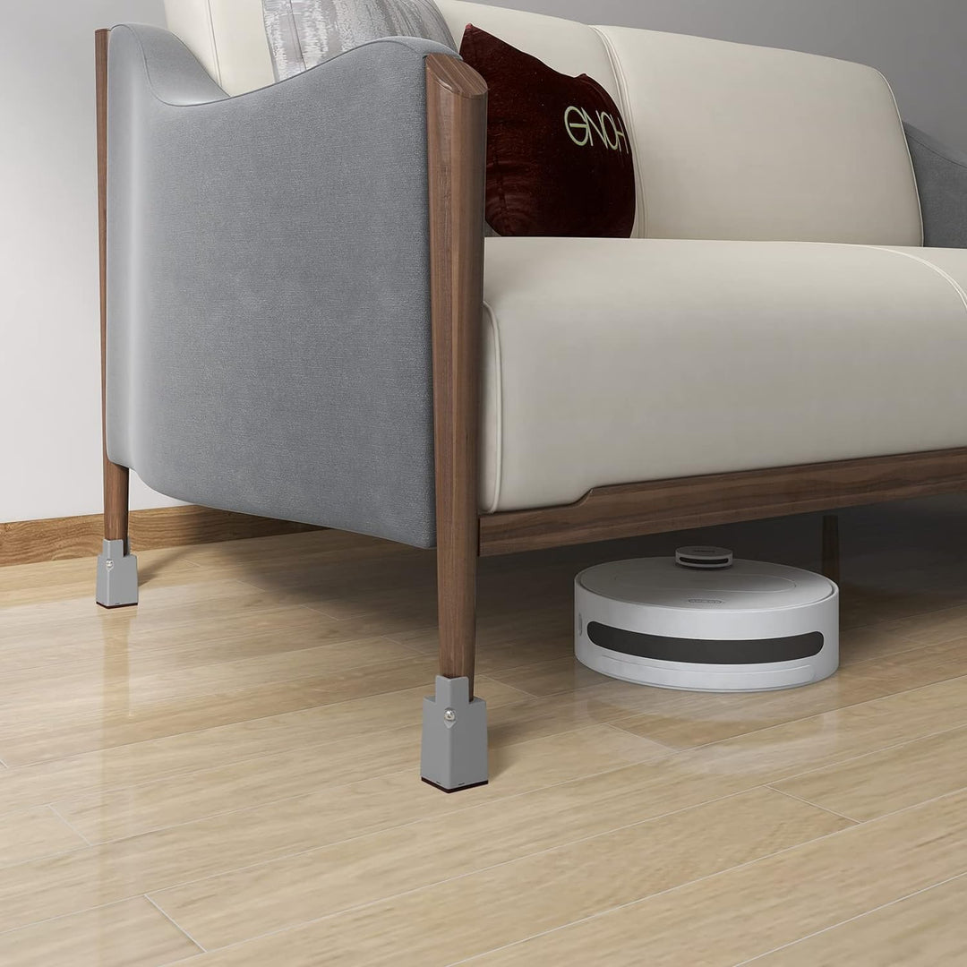 RCHYFEED Verstellbare Betterhöhung Möbelerhöhung 10cm mit Schraubklemme, Gray Betterhöher 4 Zoll Sch