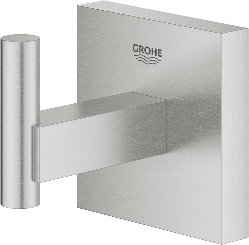 GROHE Start Cube - Bademantelhaken (verdeckte Befestigung, Material: Metall), supersteel, 40961DC0,