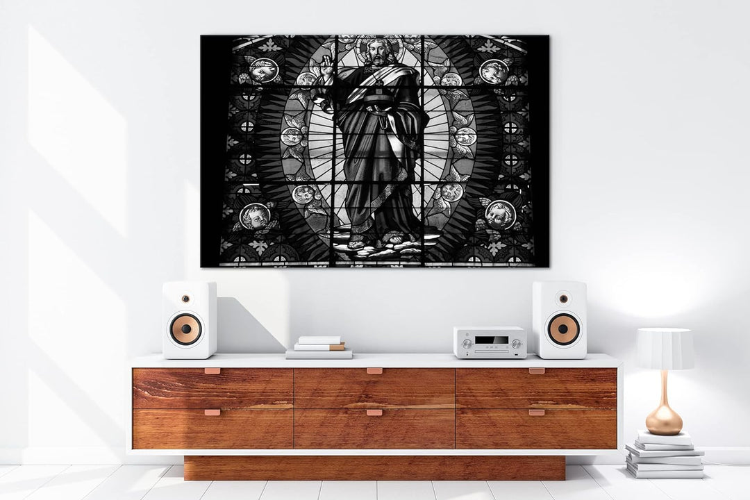 deyoli gläserner Sohn Gottes Format: 80x60 als Leinwand, Effekt: Schwarz&Weiss, Motiv fertig gerahmt