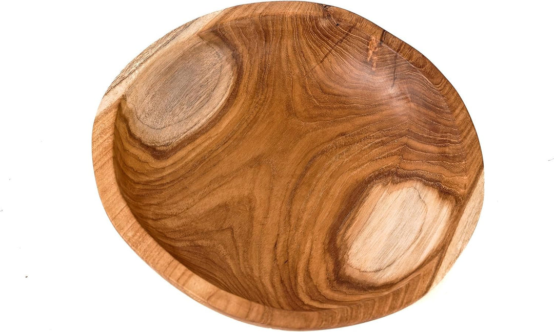 Windalf Holzschale YULI Ø 27-30 cm Servierschale Obstschale Salatschale Handarbeit