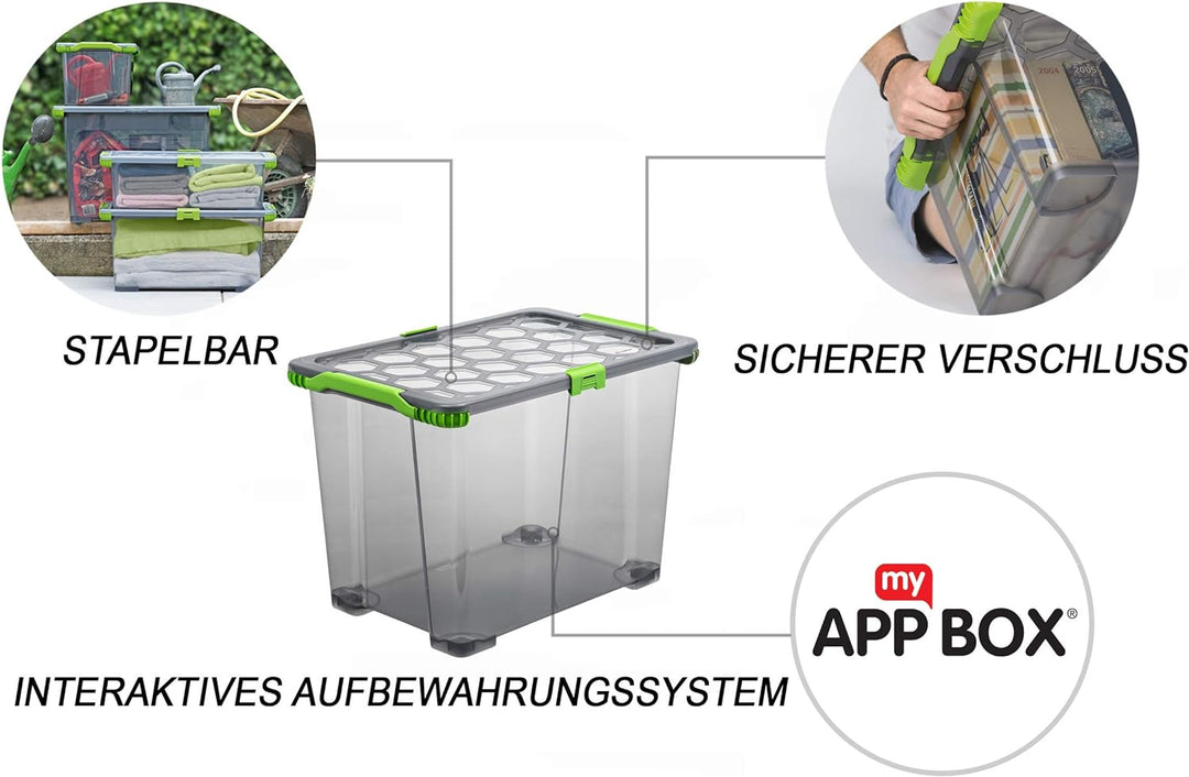 Aufbewahrungsbox 65l mit Deckel und Rädern 65l 1 Stück, 65l 1 Stück