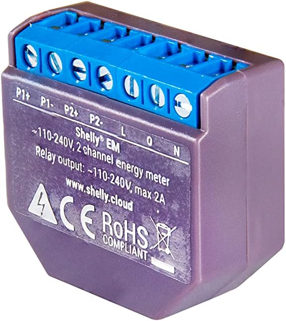 Shelly EM + 1 Amperemeterzange bis 50A zur Messung des Stromverbrauchs zu Hause Shelly EM + 1 Zange