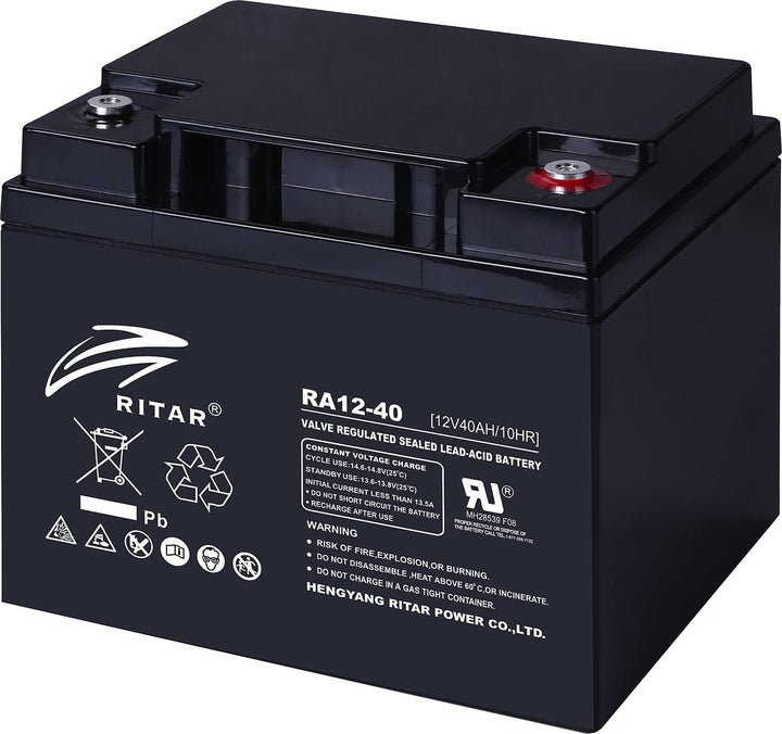 revolt Bleibatterie: Wartungsfreie Blei-Batterie mit 12 Volt, 480 Wh, M6-Schraubanschluss (12V Akku