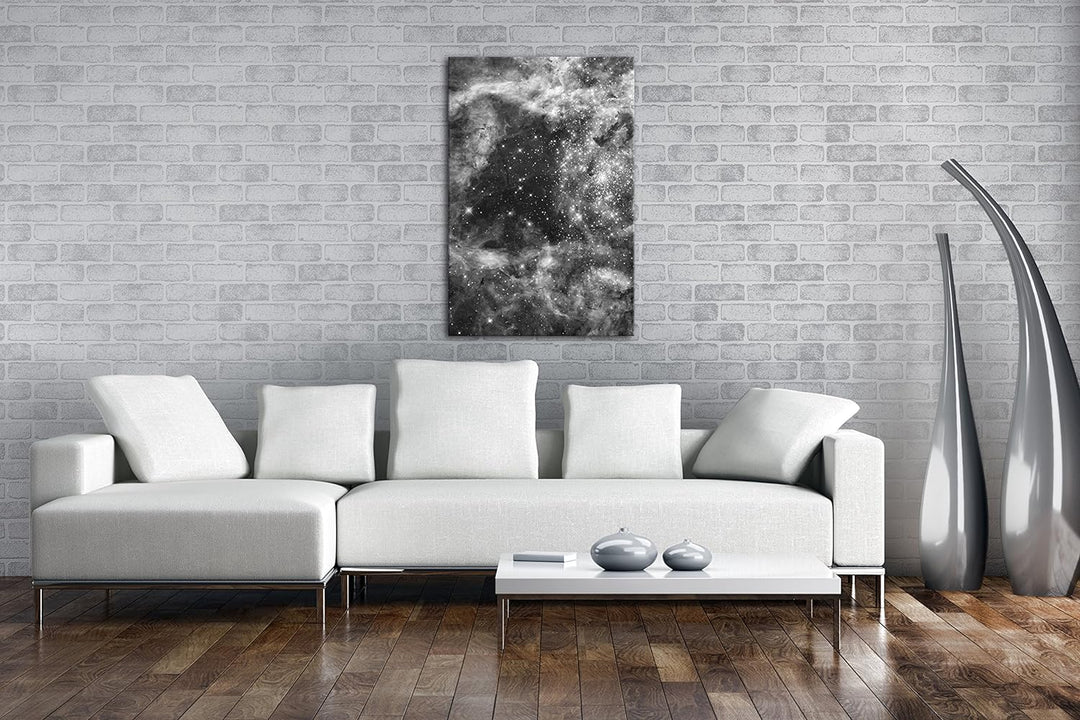 deyoli auffallend bunte Galaxie Effekt: Schwarz/Weiss Format: 80x60 als Leinwand, Motiv fertig gerah