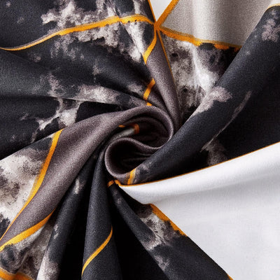 Luofanfei Bettwäsche Marmor 200X220 cm Grau Schwarz Weiss Gold Dreiecke Bettdeckenbezug Doppelbett S