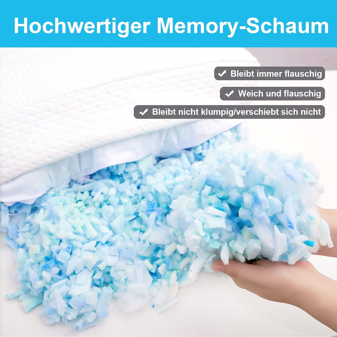 Clieey Seitenschläfer Rückenschläfer Bauchschläfer Kissen Anti-Falten-Aging-Kissen Gel-Schaumstoff m