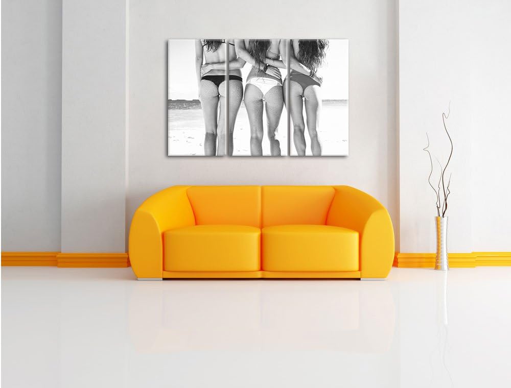 Pixxprint Mädchen in Bikinis als Leinwandbild/Grösse: 3 Teilig (120x80) / Wandbild/Kunstdruck/fertig