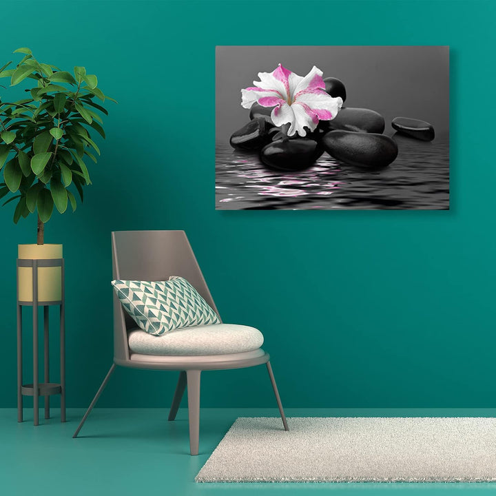 Feeby Vlies Leinwandbild XXL Steine Wasser Spa Zen 120x80 cm Wandbild Kunst Bilder Schlafzimmer Deko