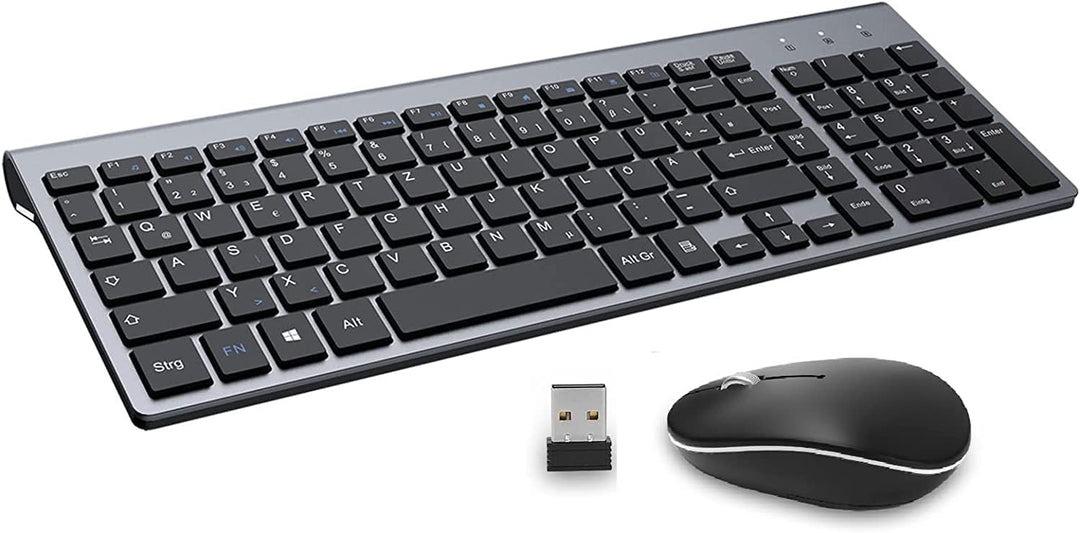 Tastatur Maus Set Kabellos,GALENMORO USB QWERTZ (Deutsch) Funk Tastatur Maus Ergonomisch Tastatur Wi