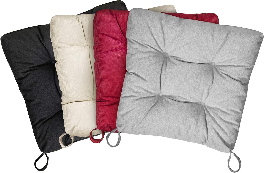 Traumnacht Stuhlkissen Premium 4er Set, 38 x 40 x 7 cm, schwarz, Öko-Tex zertifiziert, produziert na