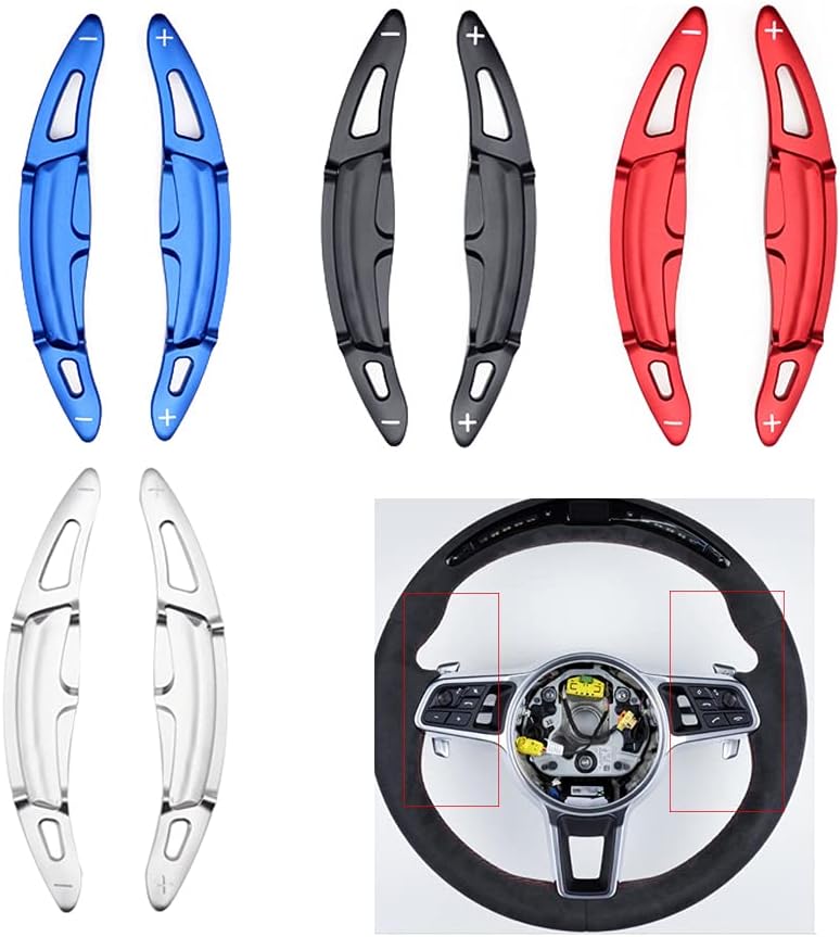 HIBEYO 2 Stücke Shift Paddles für Porsche Lenkrad Schaltwippen Verlängerung Paddles Lenkrad für Pors