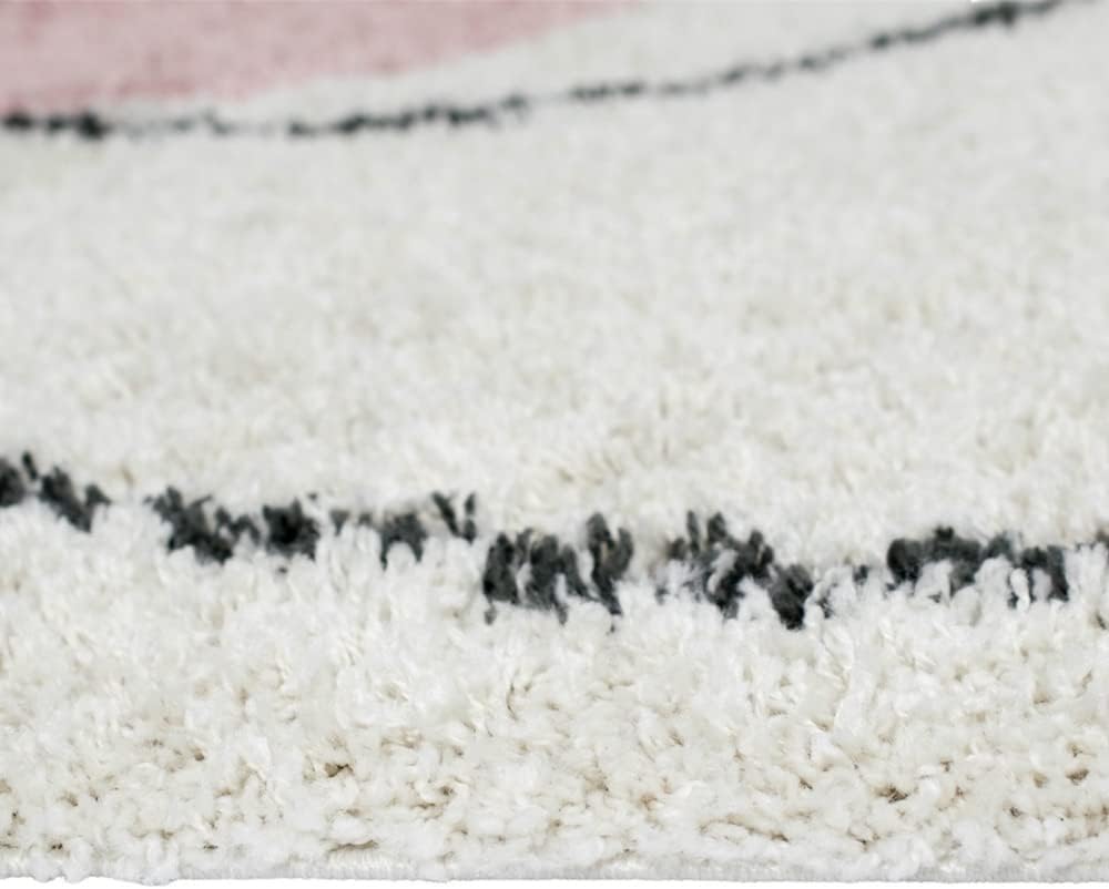 Teppich-Traum Schlafzimmer Designerteppich mit abstrakt-modernen Formen in schwarz rosa, Grösse 200