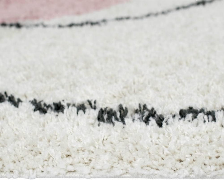 Teppich-Traum Schlafzimmer Designerteppich mit abstrakt-modernen Formen in schwarz rosa, Grösse 200