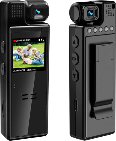 cyi Tragbare überwachungskamera Innen, Mini Kamera Bodycam HD 1080P, Kleine Kamera Ohne WLAN, Sicher