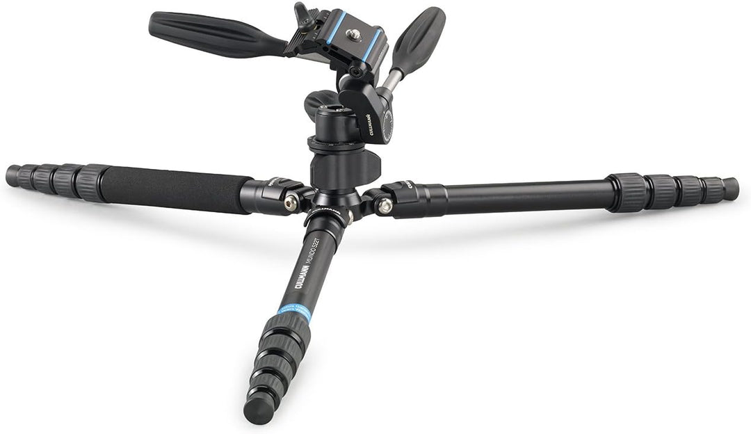 Cullmann MUNDO "522T OT35" Reisestativ inkl. 3-Wege-Kopf schwarz, Aluminium (Höhe 135 cm) Reisestati