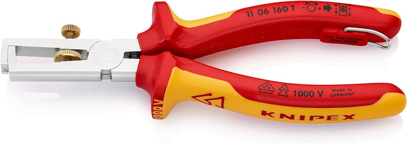 Knipex Abisolierzange mit Öffnungsfeder, universal verchromt, isoliert mit Mehrkomponenten-Hüllen, V