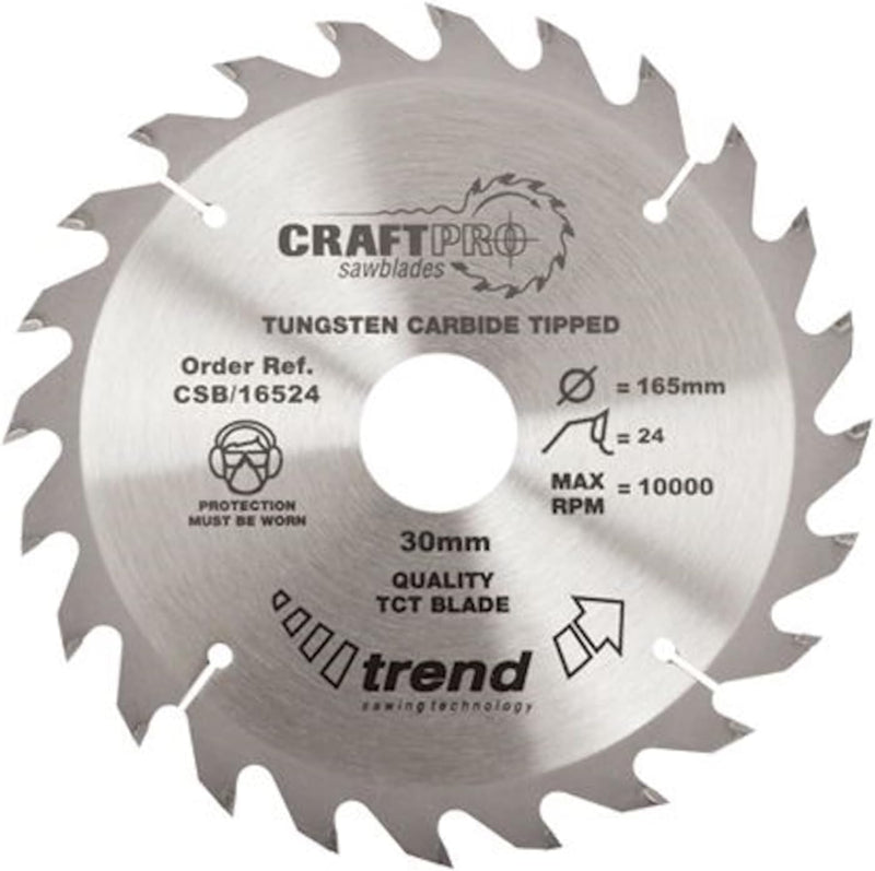 Trend CSB/30024 Craft Pro Rip TCT Kreissägeblatt, 300 mm x 24 Zähne x 30 mm Bohrung, Wolframkarbidbe