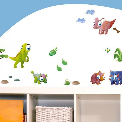 Wandkings Dinosaurier Wandsticker XL Set, 44 Aufkleber, Gesamtfläche 130 x 70 cm