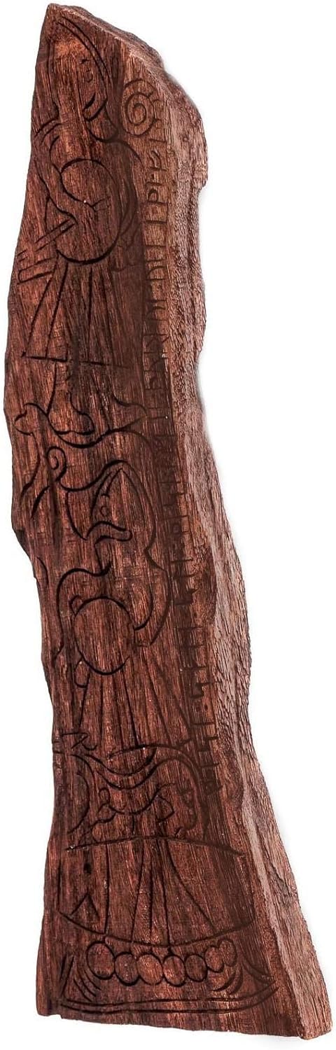 Windalf Wikinger Wandrelief EINHERJER 47 cm Vikings Bildstein Holzbild Nordische Mythologie Handarbe