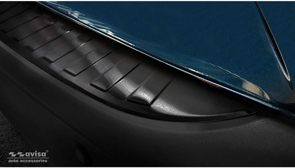 Avisa Schwarz Edelstahl Heckstossstangenschutz kompatibel mit Mazda CX-3 2015- 'Ribs'