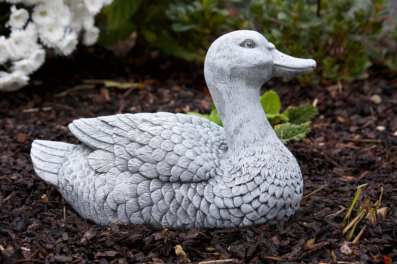 stoneandstyle Steinfigur natürliche Ente, massiver Steinguss, Frost- und wetterfest