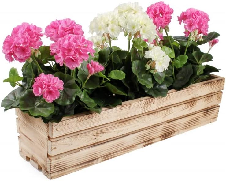 KOTARBAU® Blumenkasten Kräuterkasten aus Holz Langer Balkon-Blumenkasten 600x180x150 mm Angebrannt A