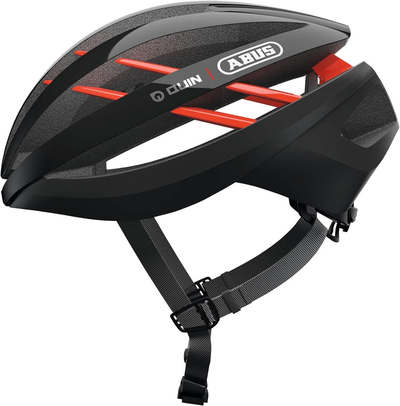 ABUS Rennradhelm Aventor Quin - Smarter Fahrradhelm mit Crash-Erkennung und SOS-Alarm-System - für D