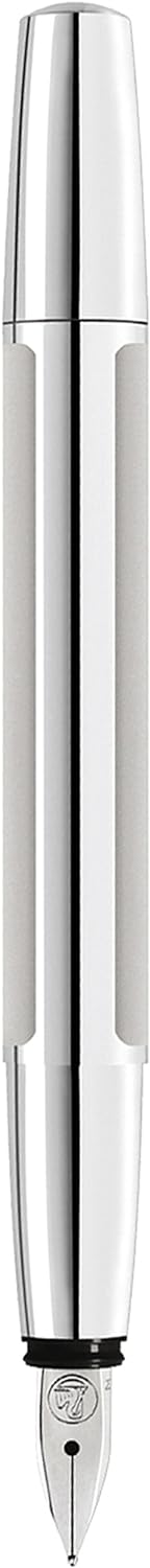 Pelikan 951988 Füllhalter Pura P40, B, silber Silver 1 Stück (1er Pack) B-Feder, Silver 1 Stück (1er