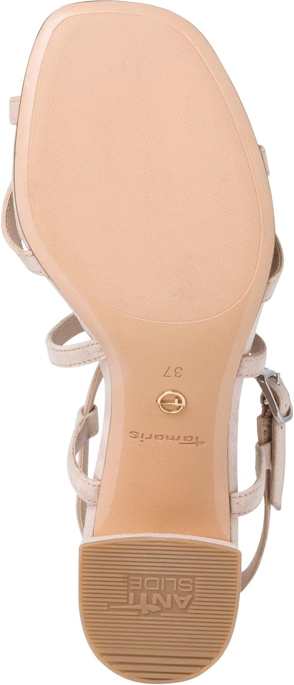 Tamaris Damen Sandaletten, Frauen Sandalen,TOUCHit-Fussbett 36 EU Schmal Beige, 36 EU Schmal Beige