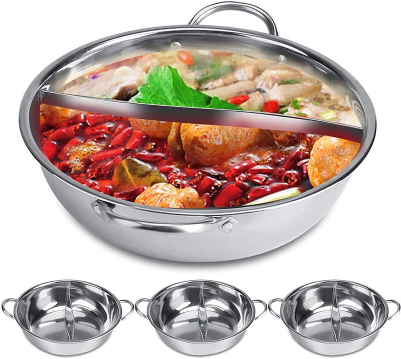 Hot Pot Kocher, 30/32 cm Mandarine Ente Topf Küche Kasserolle Suppe Kochen Werkzeug Edelstahl Dual H