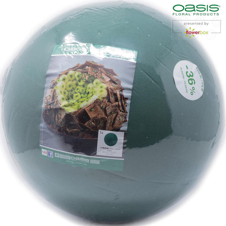 Flowerbox Oasis Steckschaum IDEAL Kugel Ø30cm Steckmasse Steckschwamm