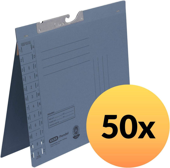 ELBA Pendelhefter, Manila-Karton, blau, 50er Pack blau Amtsheftung, blau Amtsheftung