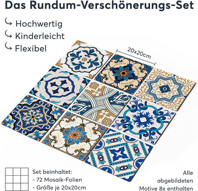 CREATISTO Mosaik Klebefliesen Stickerfliesen Fliesenfolie - Aufkleber Folie für Fliesen I Stickerfli