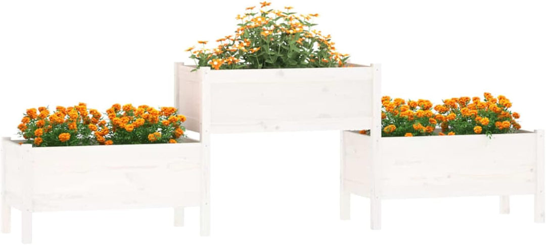 Tidyard Pflanzkübel 3 Pflanzgefässe Hochbeet Blumentopf Pflanztopf Blumenkübel Gartenbeet Pflanzbeet