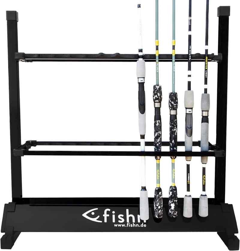 FISHN® Rutenständer für 24 Angelruten aus hochwertigem Aluminium, Rutenhalter, Angelrutenhalter - 72