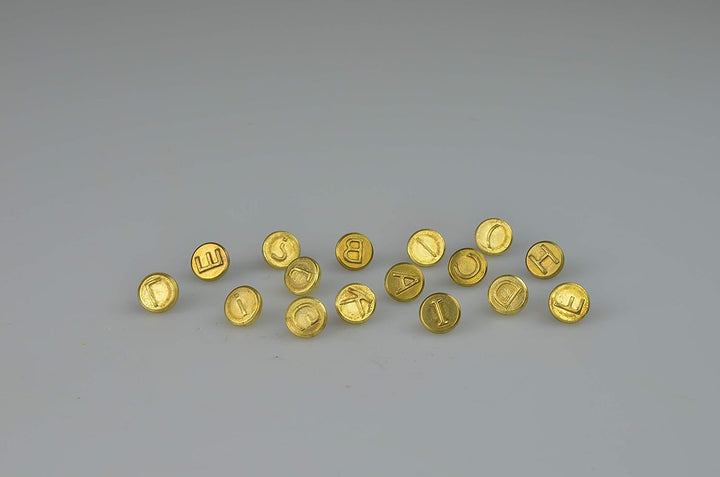 Brandmalkolben mit 9 verschiedenen Aufsätzen & Pebaro 20400 - Brennstempel, Buchstaben A - L, 16-tei