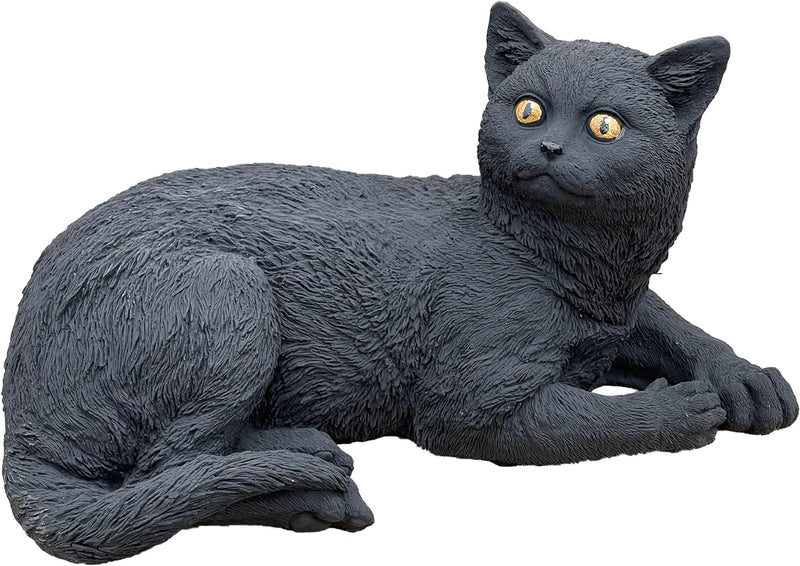 Stone and Style Steinfigur schwarzer Kater Salem Katze frostfest Steinguss