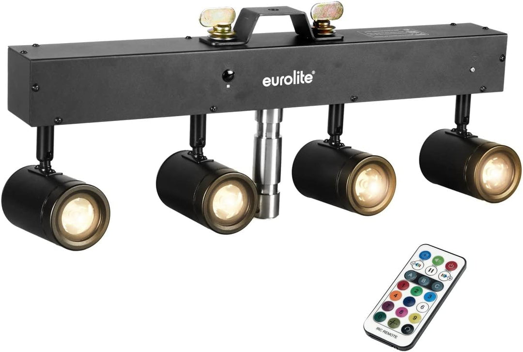 EUROLITE LED KLS-60 WW Kompakt-Lichtset | Leiste mit 4 lichtstarken, warmweissen Spots, QuickDMX-Buc