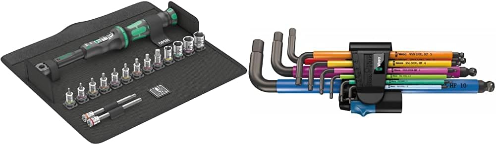 Wera 05004180001 Bicycle Set Torque 1 Fahrrad Drehmomentschlüsselsatz, Schwarz, 16-Teilig & 05022210