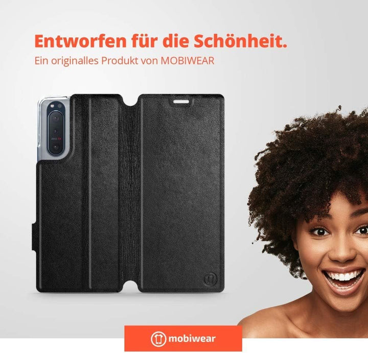 Mobiwear | Echt Lederhülle | Kompatibel mit Sony Xperia 5 II, Made in EU handyhülle, Slim Leather Ca